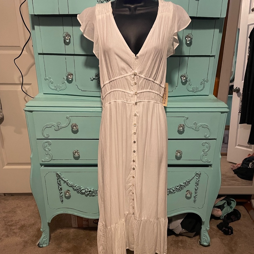 XL white dress tie back